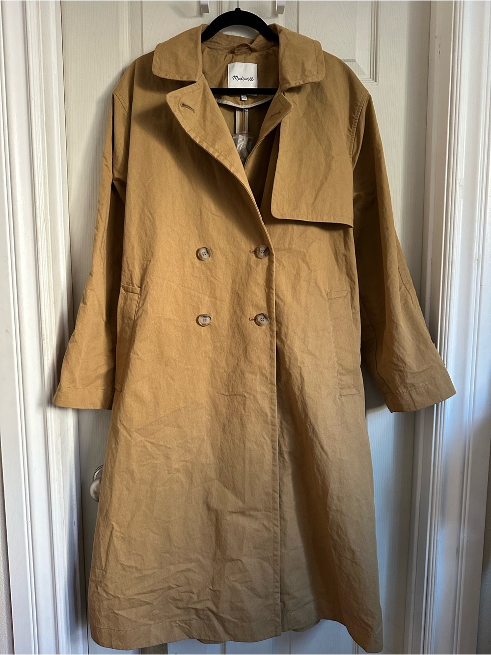 Madewell Tan Double-Breasted Trench Coat